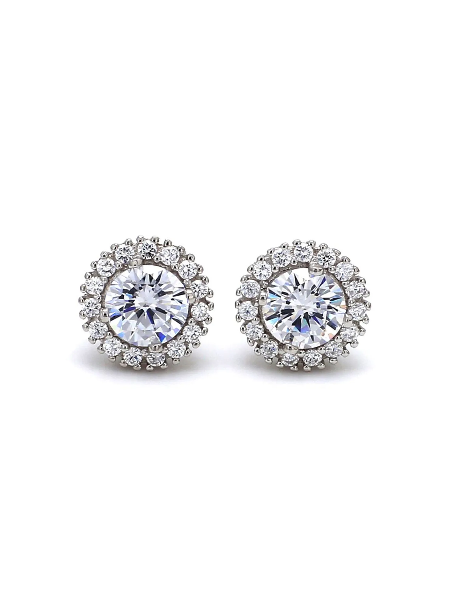 925 Silver American Diamond Stud Earrings