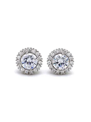 925 Silver American Diamond Stud Earrings