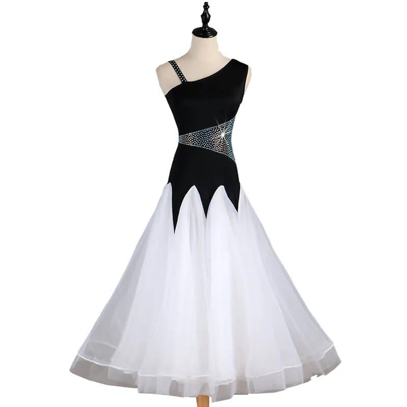 A-Line One Shoulder Sleeveless Ballroom Dress