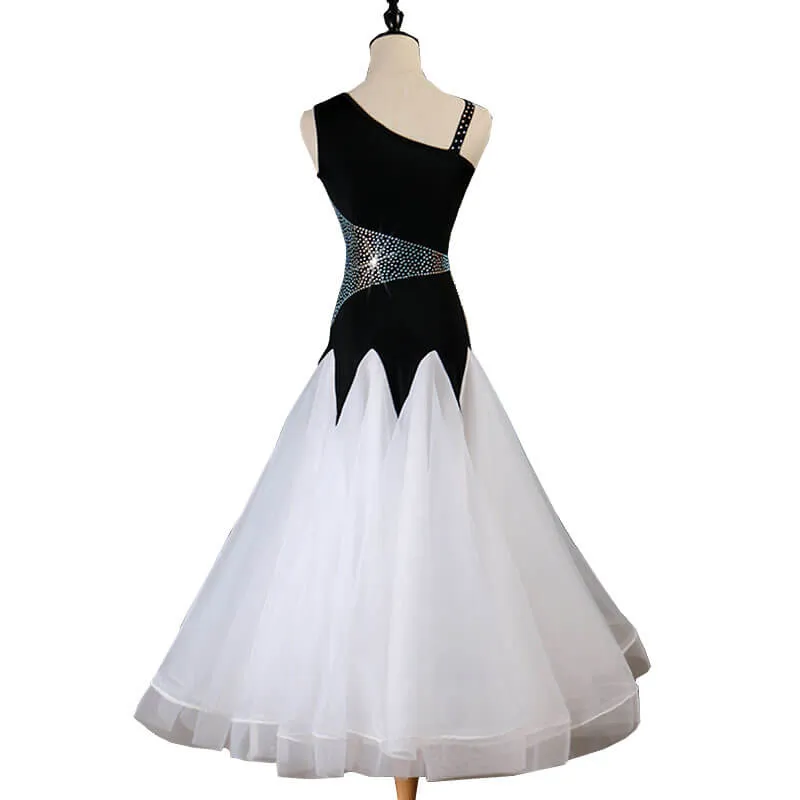 A-Line One Shoulder Sleeveless Ballroom Dress