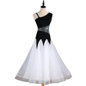 A-Line One Shoulder Sleeveless Ballroom Dress