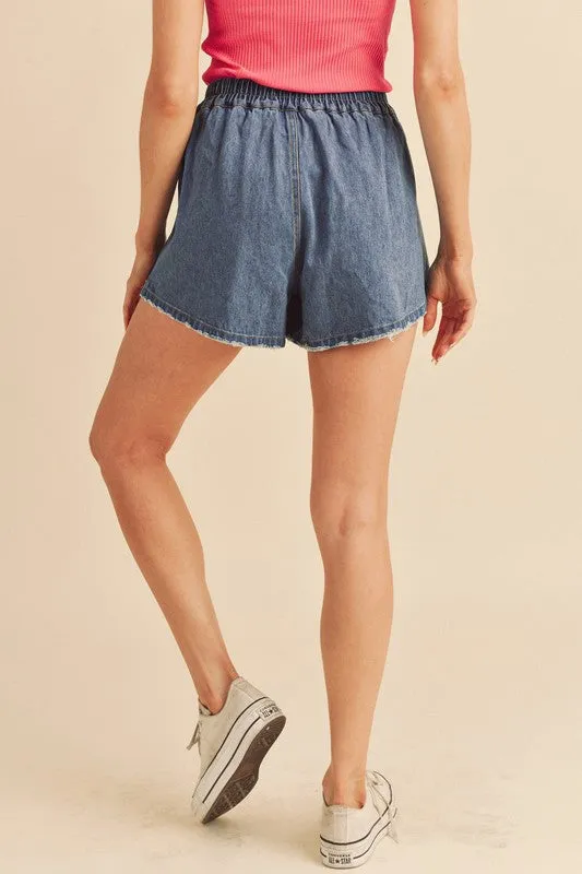 Aemi   Co Niccola Relaxed Fit Denim Shorts