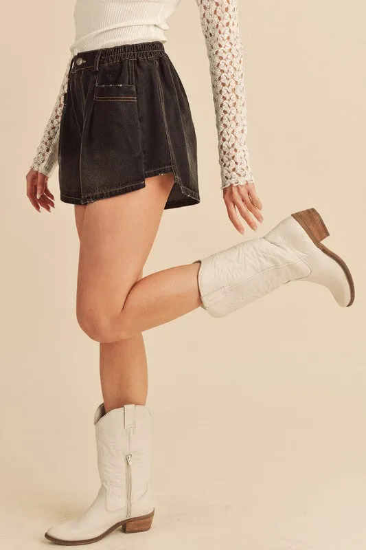 Aemi   Co Niccola Relaxed Fit Denim Shorts
