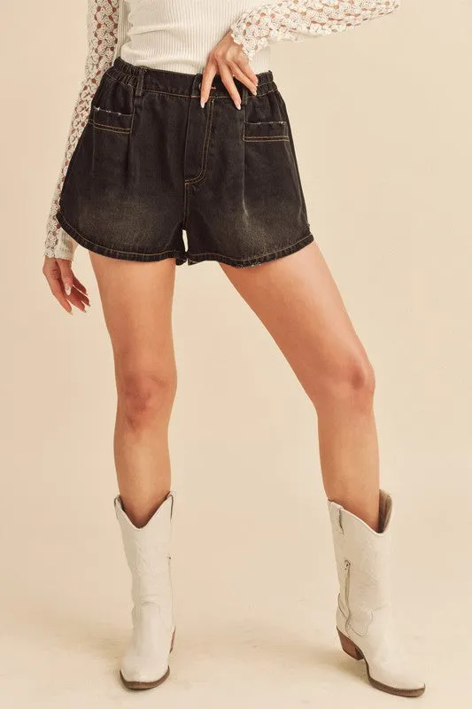 Aemi   Co Niccola Relaxed Fit Denim Shorts