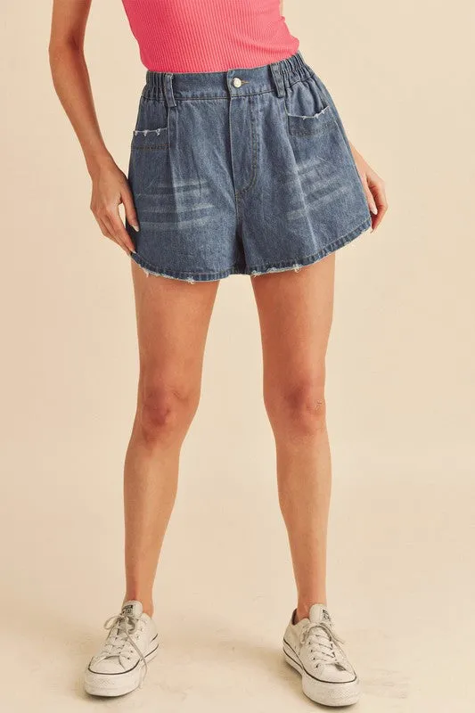 Aemi   Co Niccola Relaxed Fit Denim Shorts