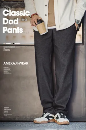American Retro Heavyweight Workwear Wool Men's Trousers