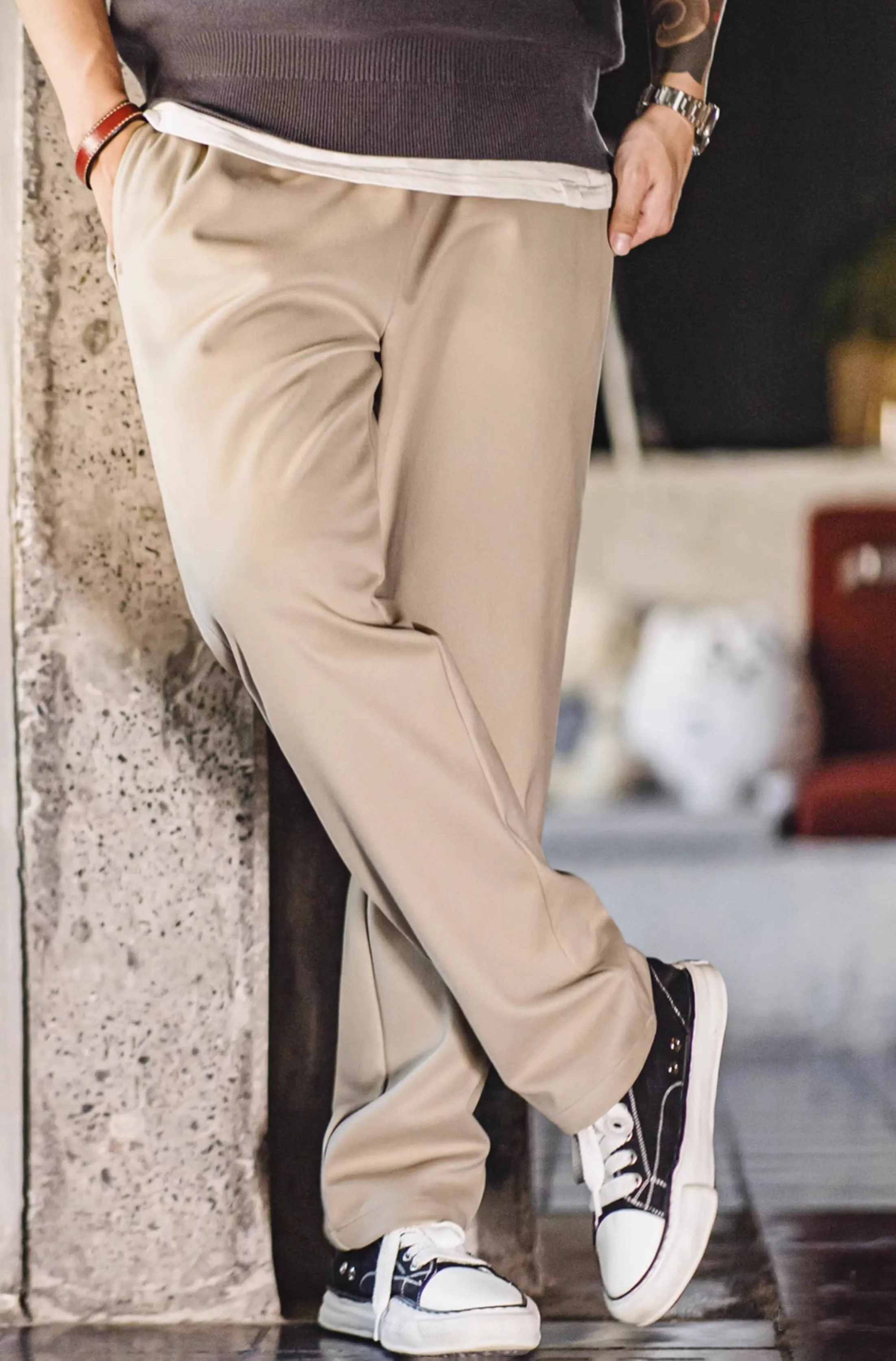 American Retro Heavyweight Workwear Wool Men's Trousers