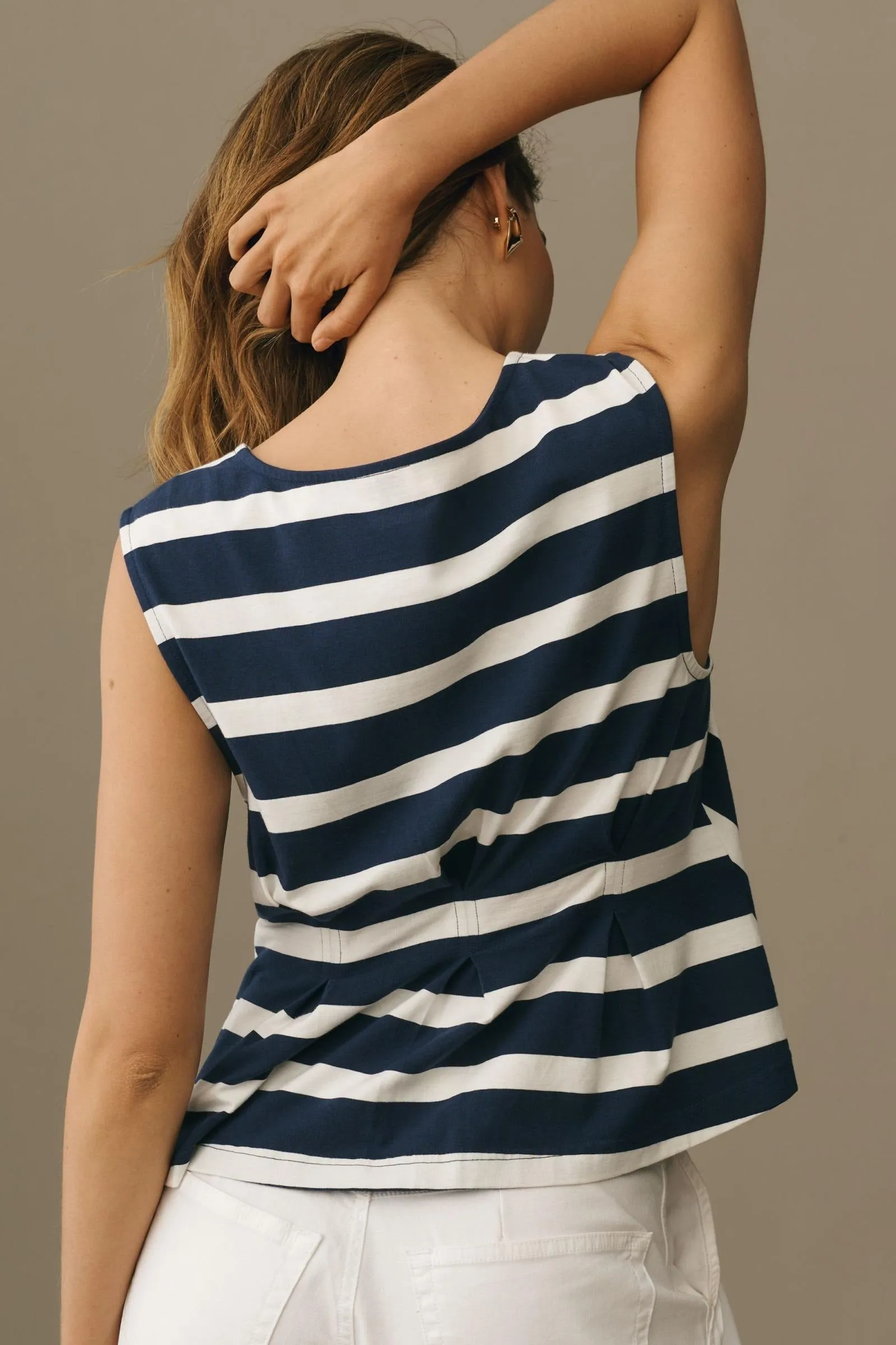 Anthropologie Maeve Sleeveless V-Neck Corset Blouse Tank Top