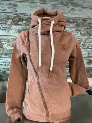 Athena Cocoa Side Zip Hoodie