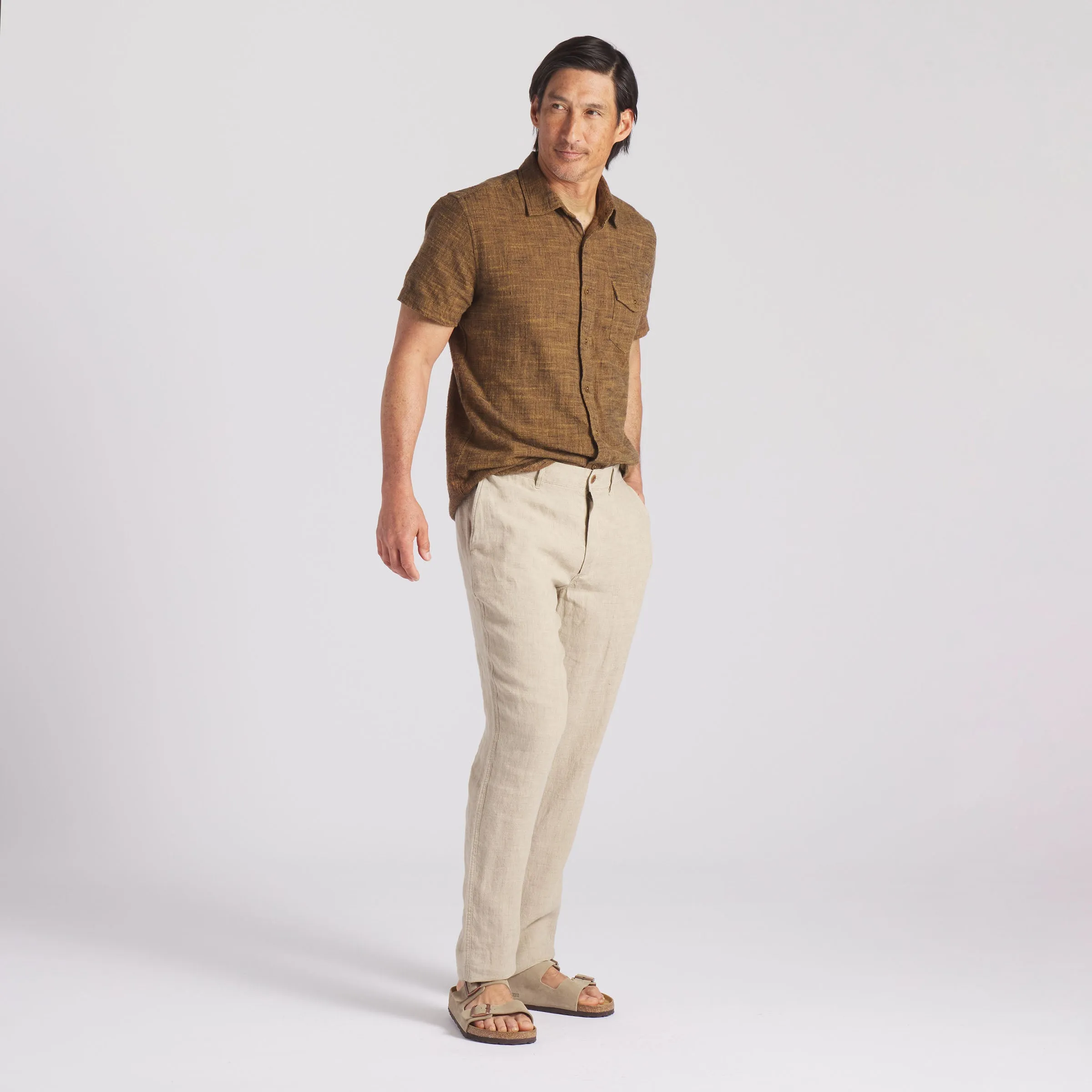 Aventura Washed Linen Pants - Safari