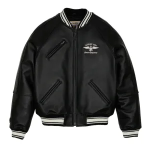 Avirex Black Varsity Bomber Jacket