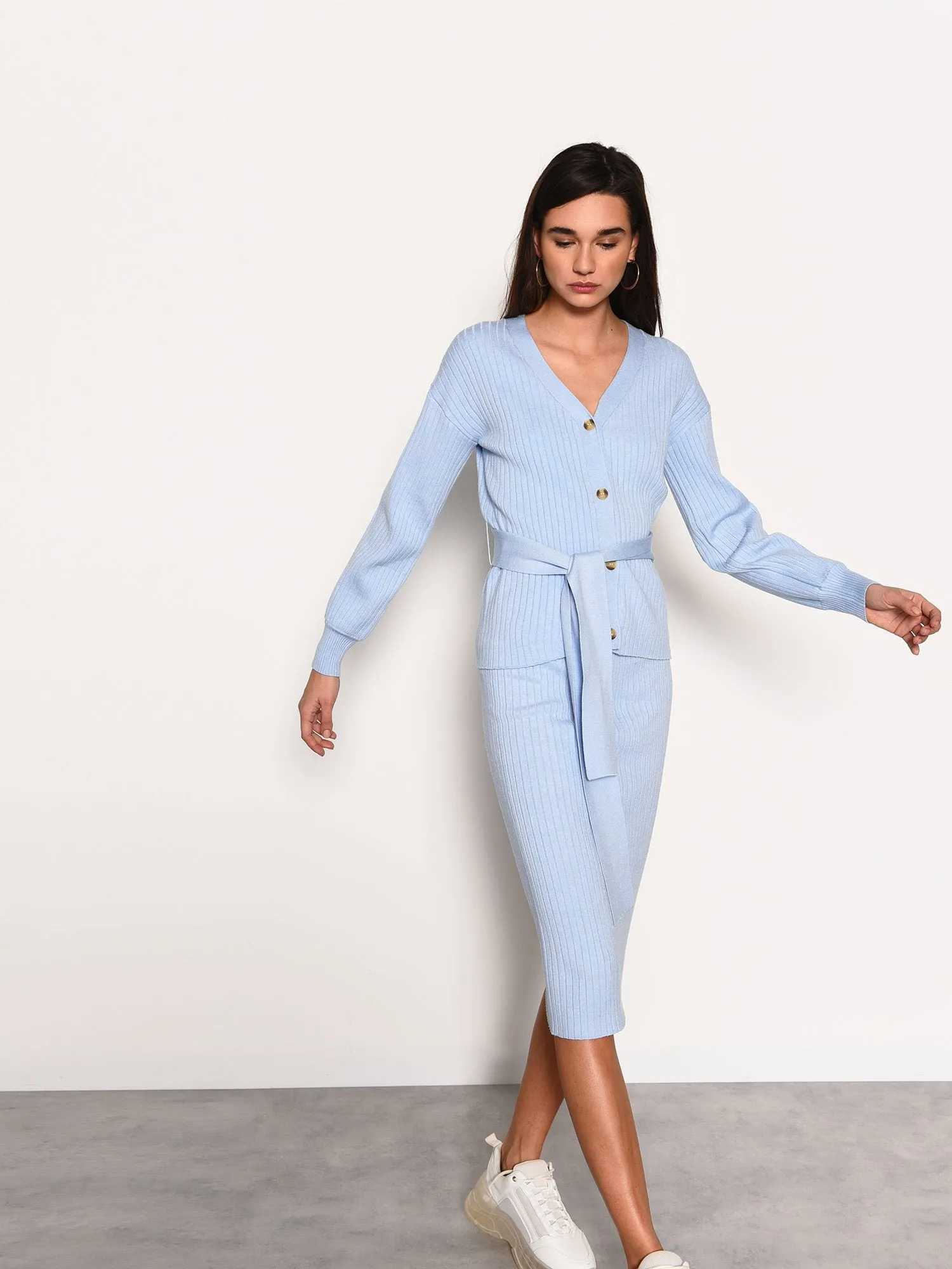 Baby blue knitted cardigan