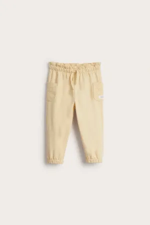 Baby yellow embroidered joggers