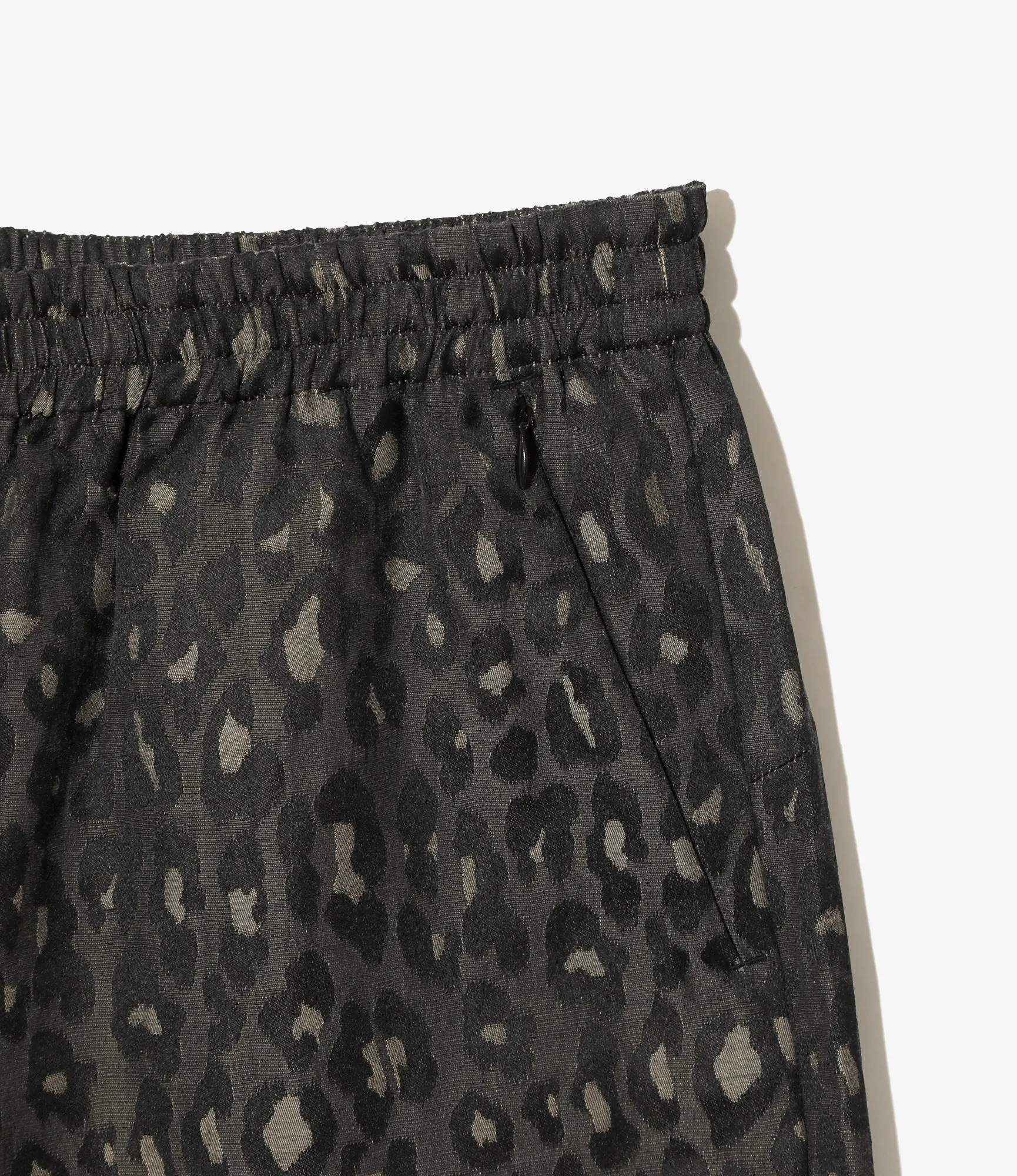 Basketball Short – Black Leopard Print Jacquard Cloth