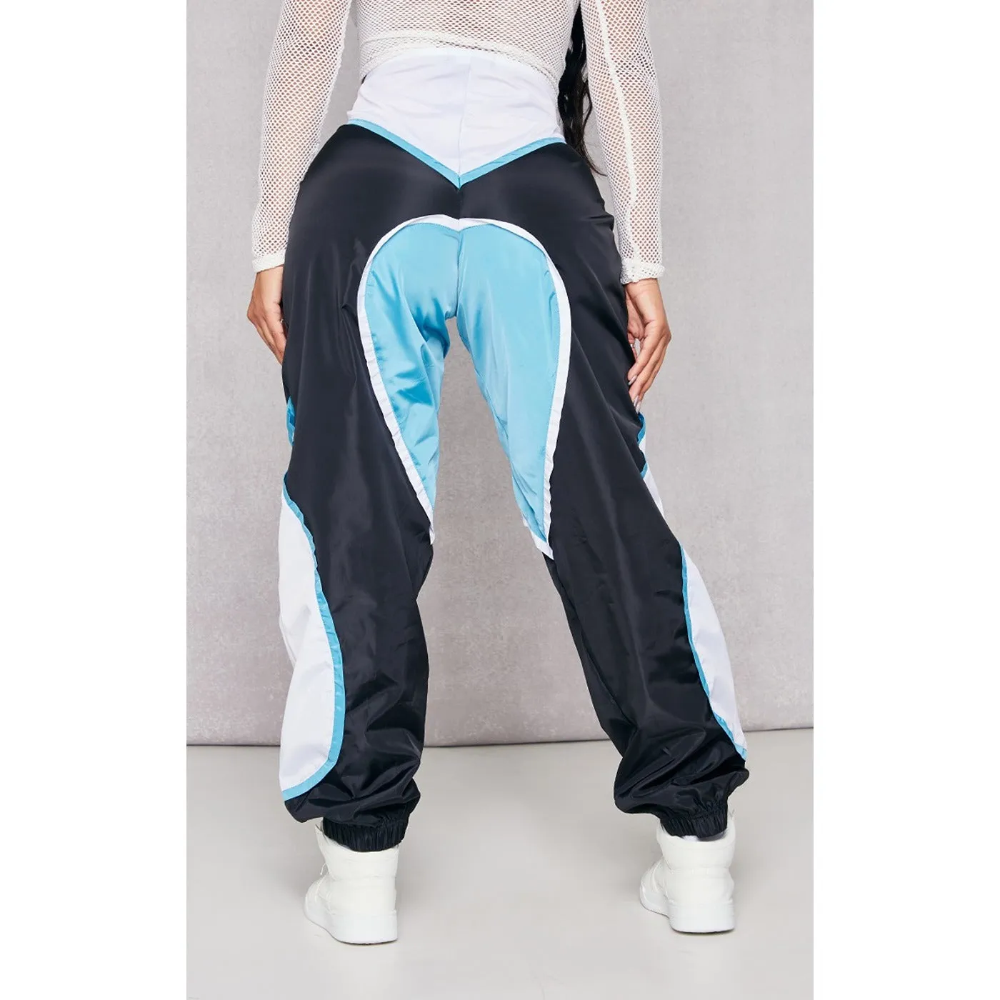 Black Contrast Panel V Front Joggers