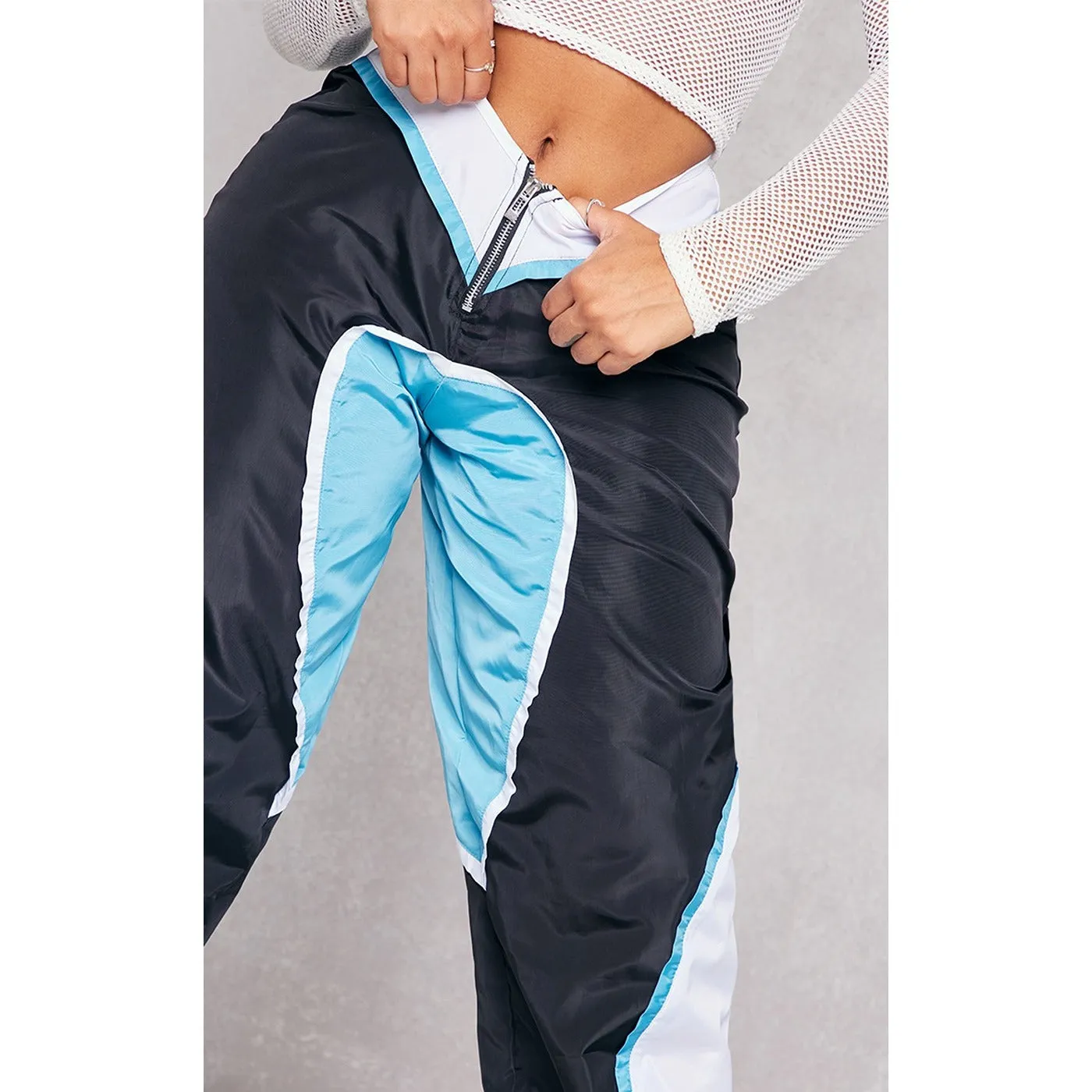 Black Contrast Panel V Front Joggers