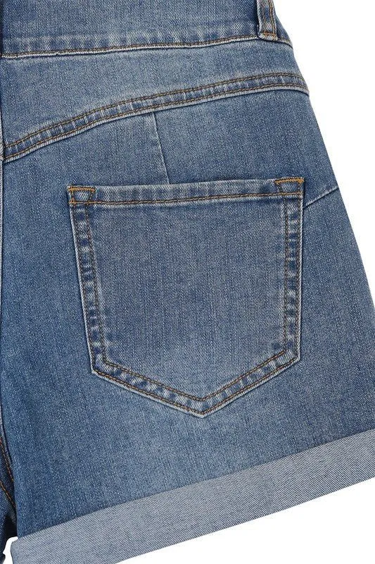 Blue High Rise Jean Shorts