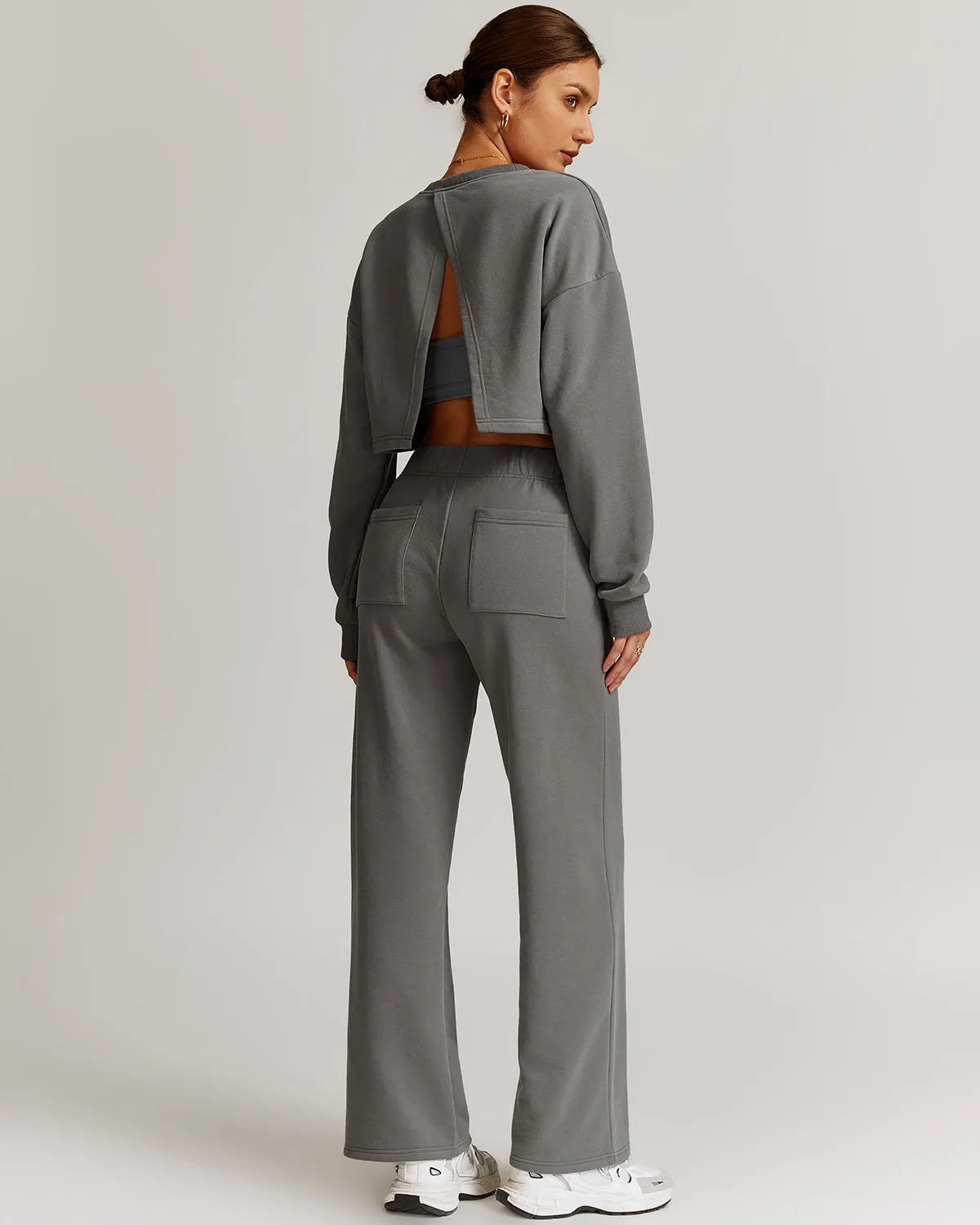 Brynn Crop Sweatshirt - Grey