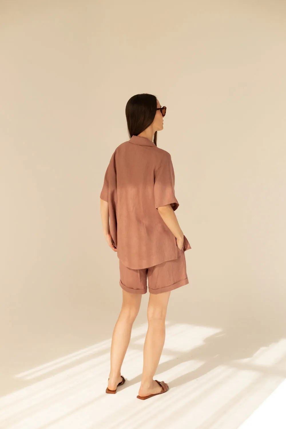 Cassis Linen Set Light Chocolate