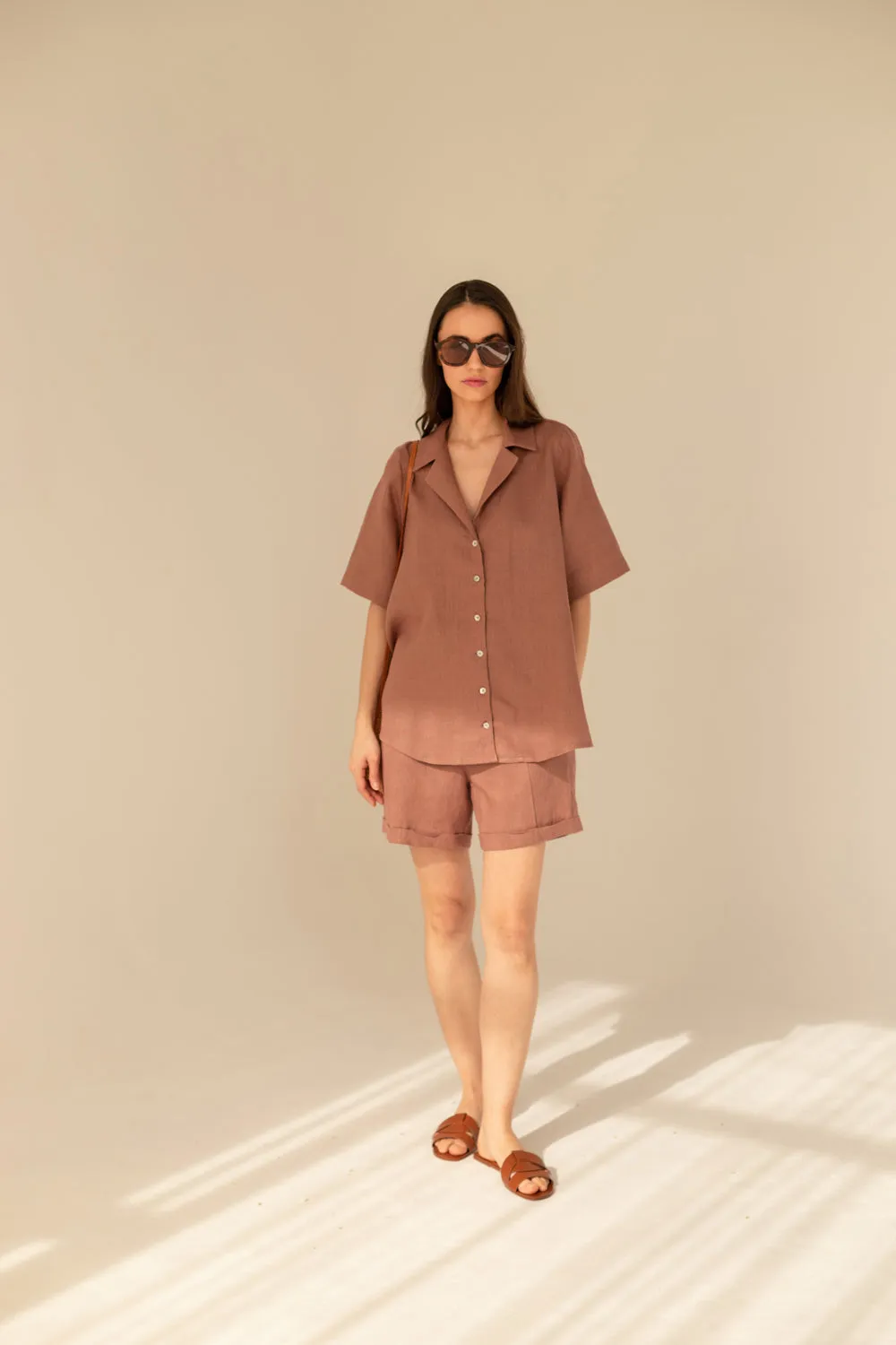 Cassis Linen Set Light Chocolate