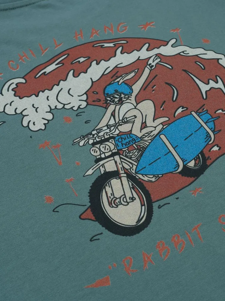 CHILLHANG Motorcycle Rabbit Print Tank Top - Unisex