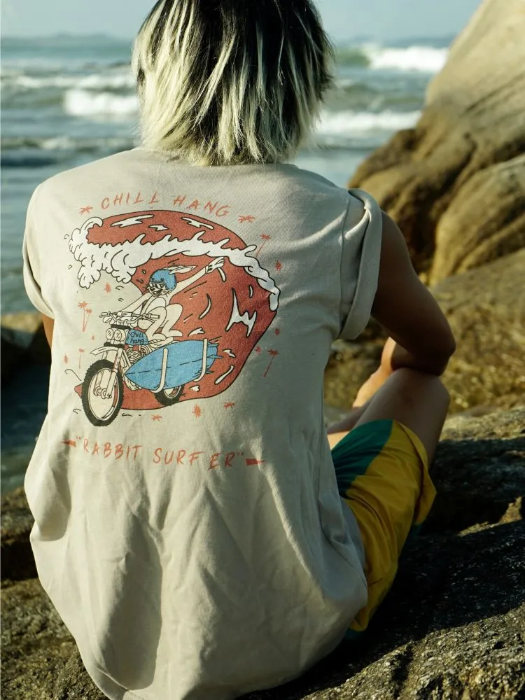 CHILLHANG Motorcycle Rabbit Print Tank Top - Unisex