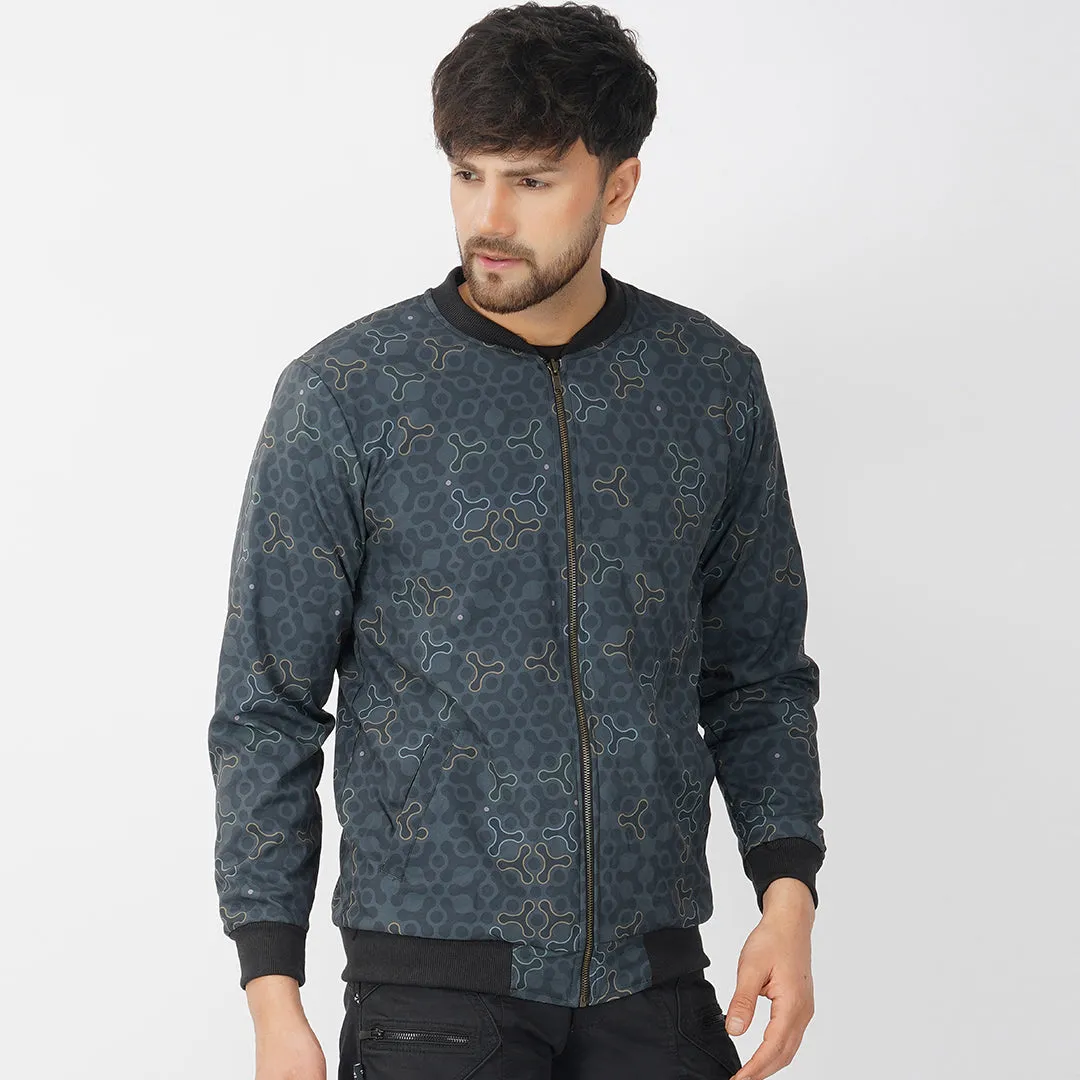 Circuil Hexagon Full Printed Reversible Bomber Jacket