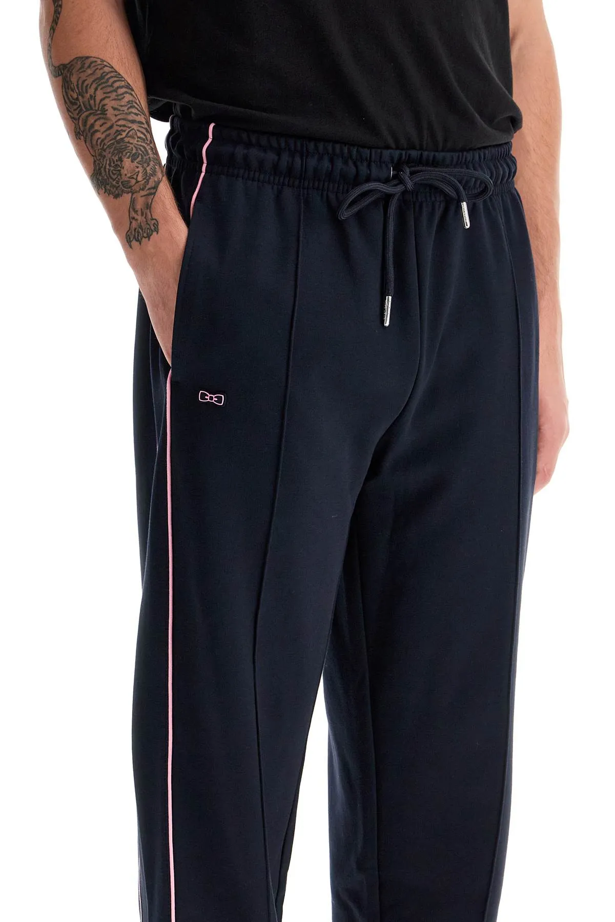 contrast piping joggers with