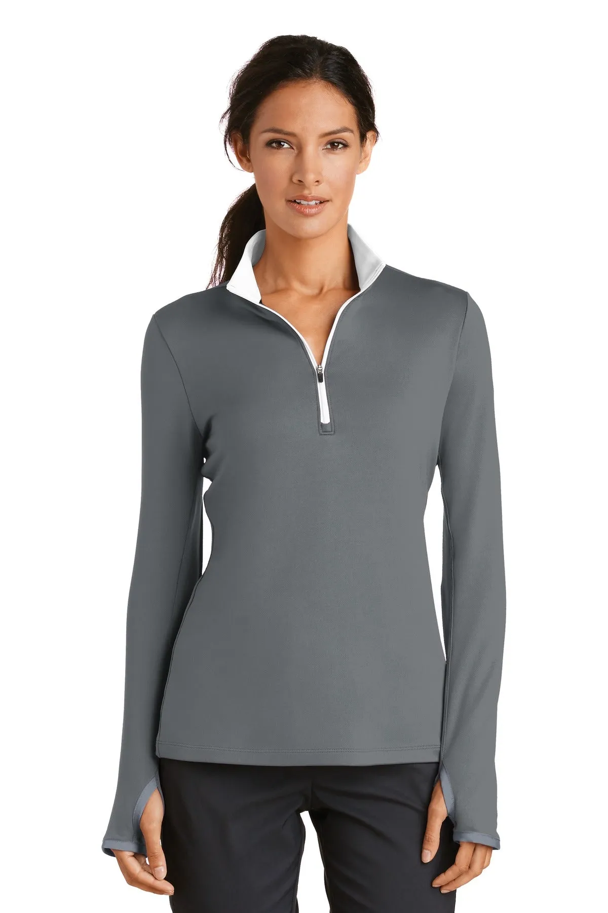 Custom Embroidered - Nike Ladies Dri-FIT Stretch 1/2-Zip Cover-Up. 779796