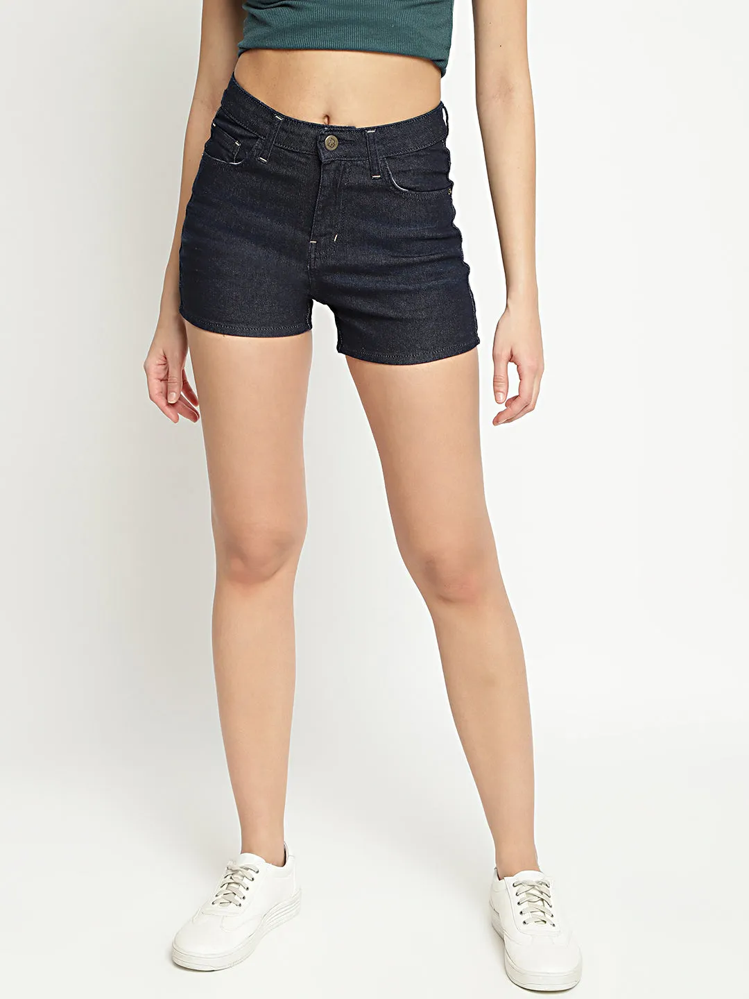 Dark Blue Denim Shorts