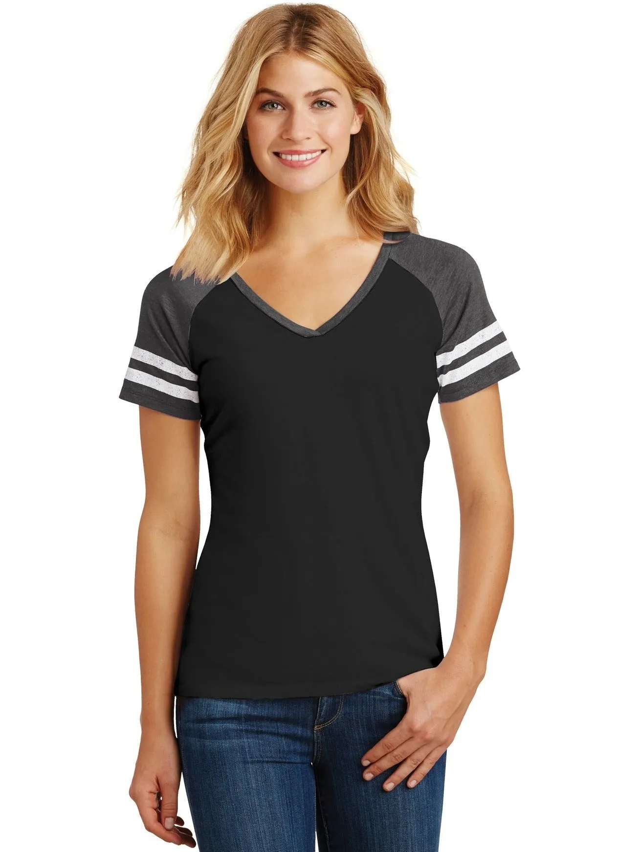 District Ladies Game V-Neck Tee