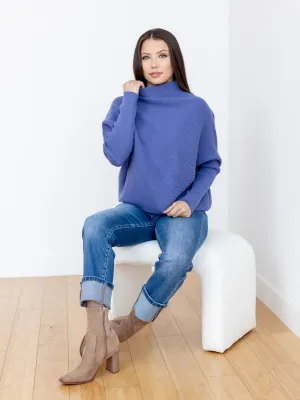 Dolman Sleeve Mock Neck Sweater
