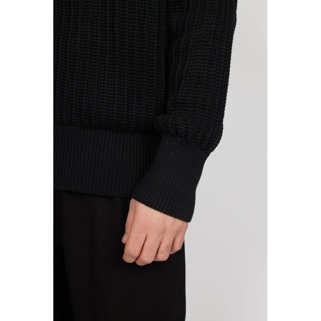 DPKnitted Bomber Cardigan - Black