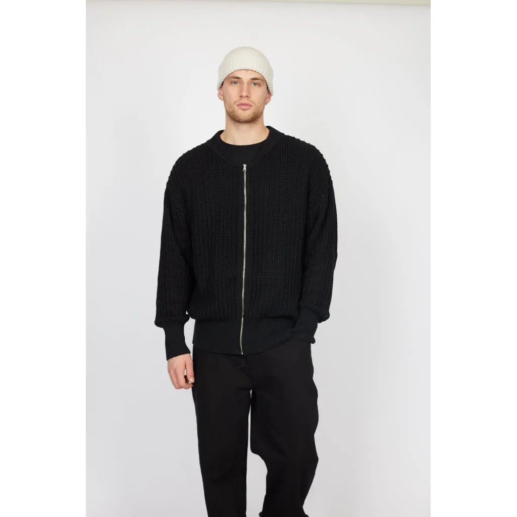 DPKnitted Bomber Cardigan - Black