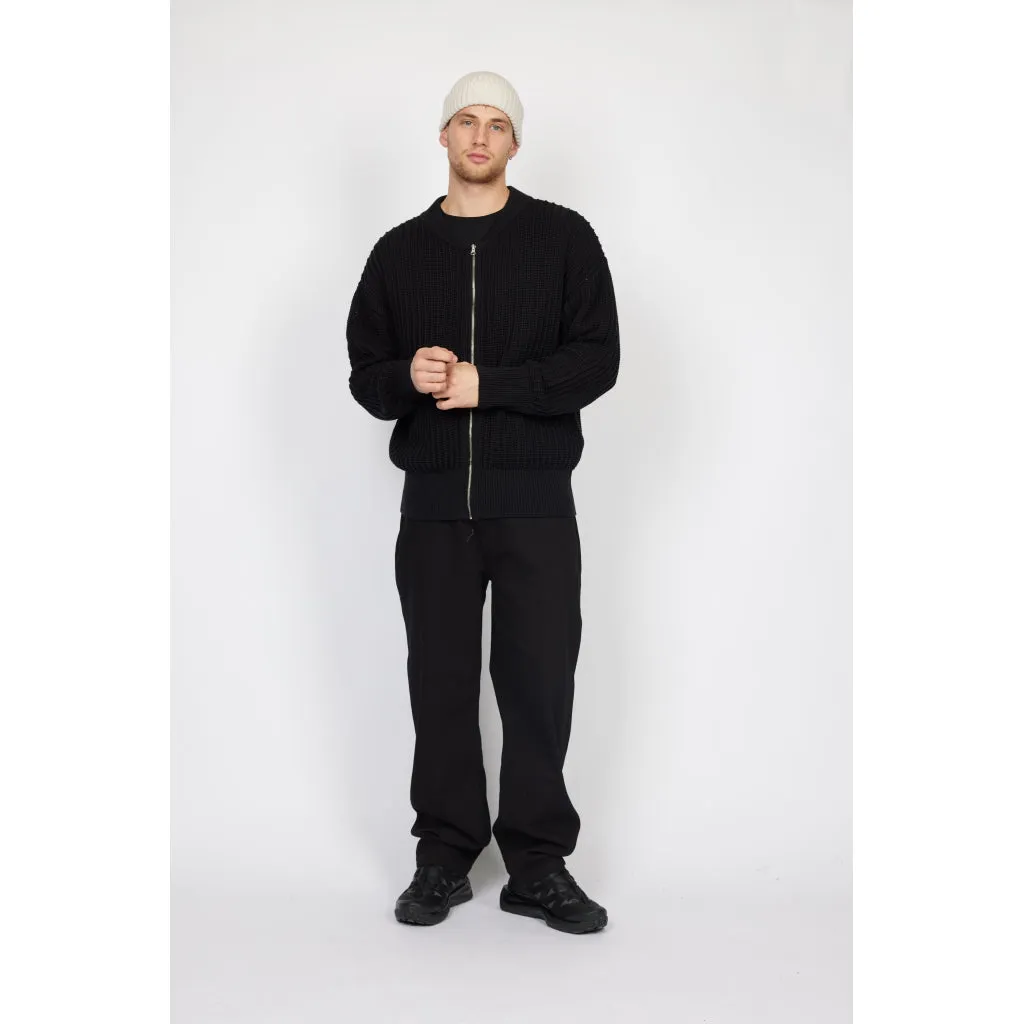 DPKnitted Bomber Cardigan - Black