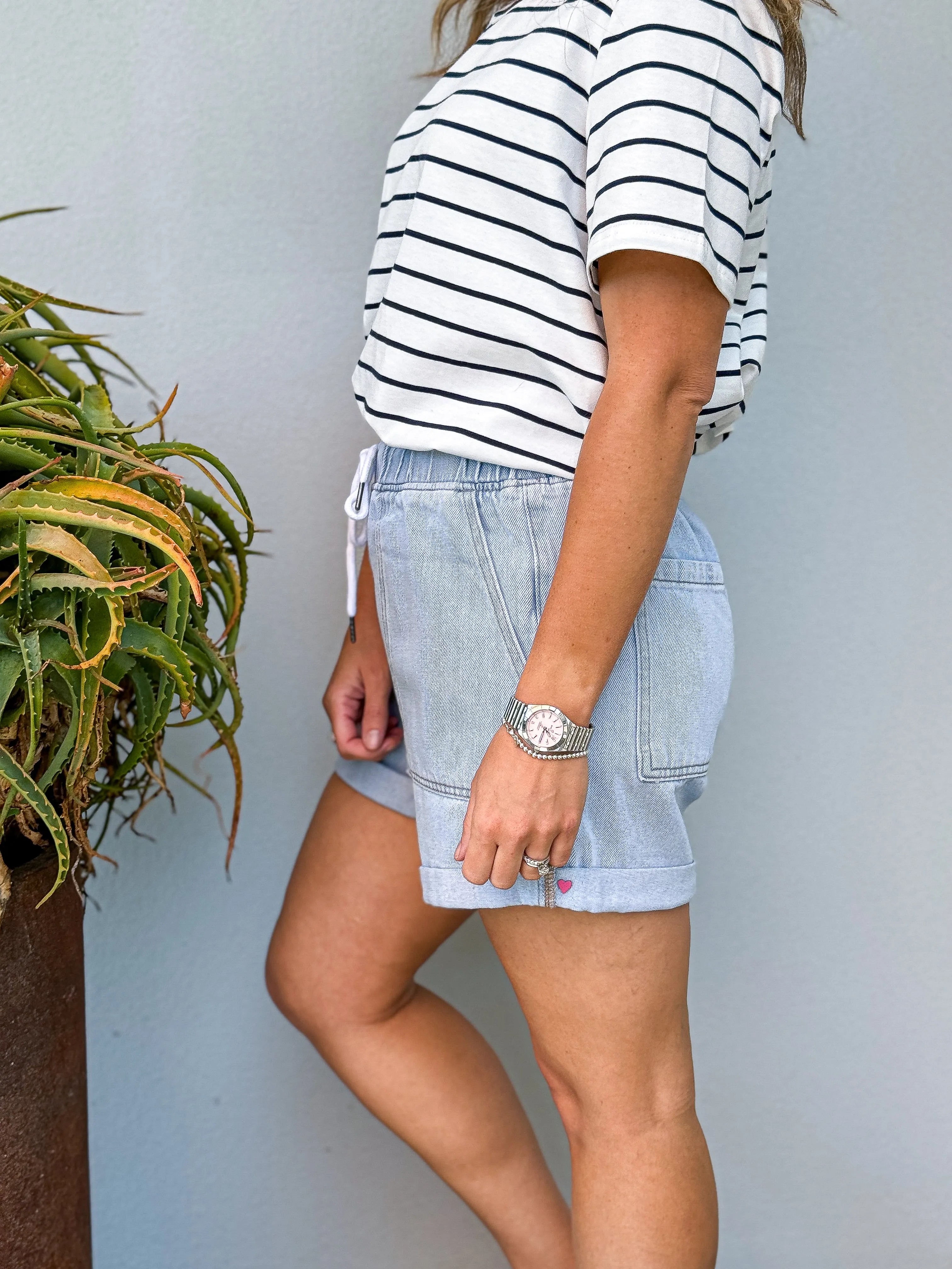 Emma Relaxed Denim Short - Light Blue