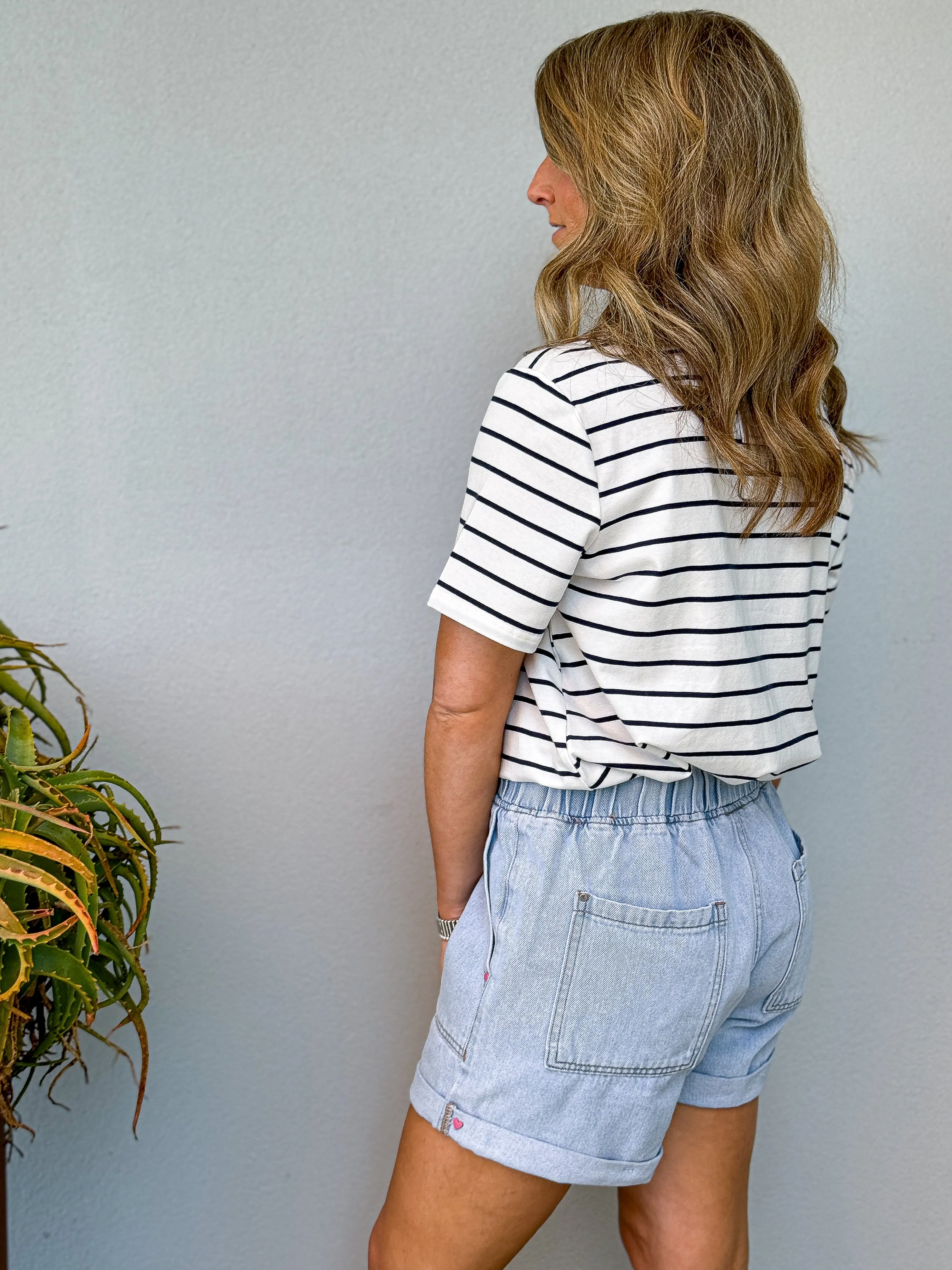 Emma Relaxed Denim Short - Light Blue