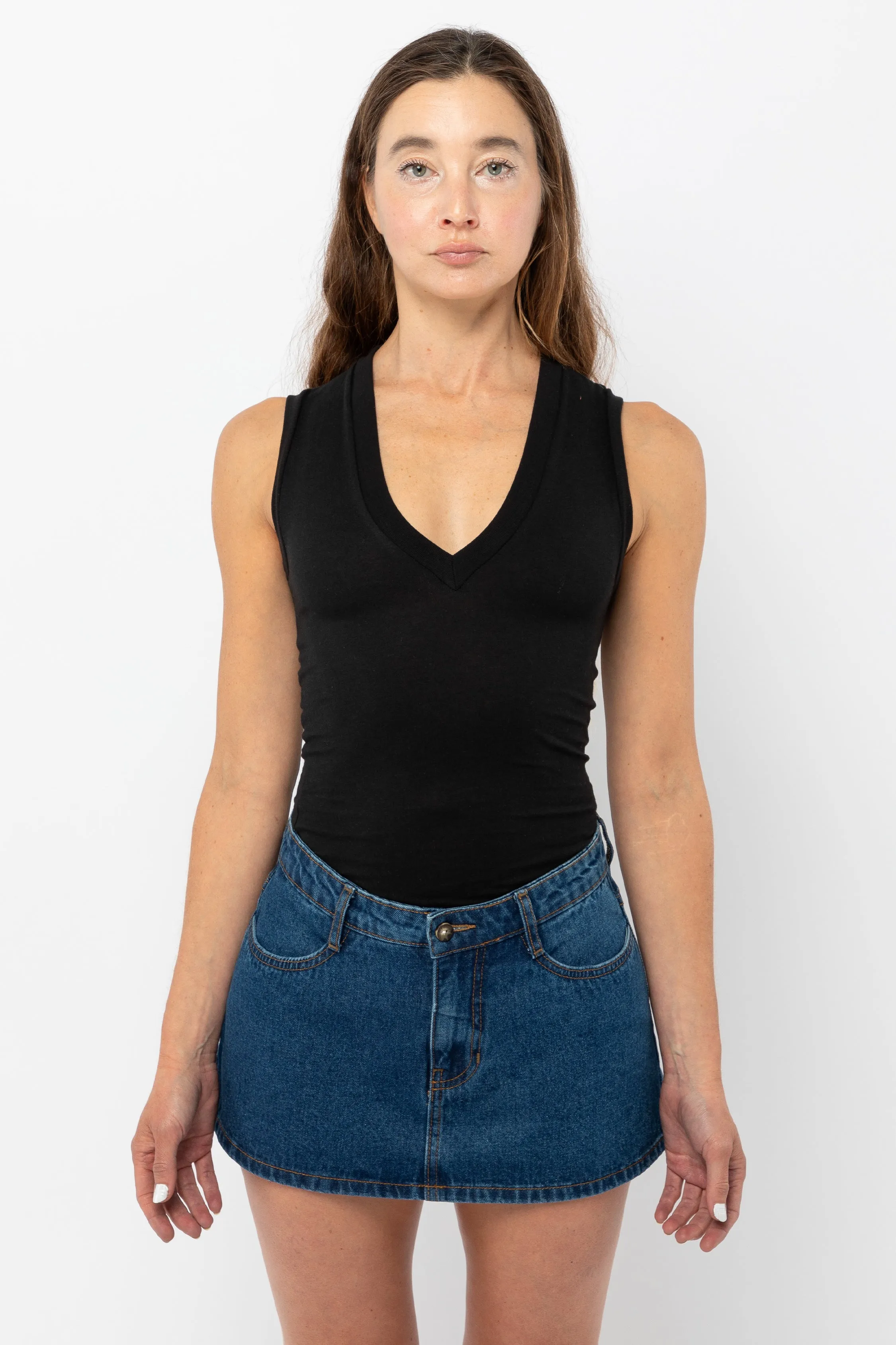 FF366 - Poly Cotton Sleeveless V Neck