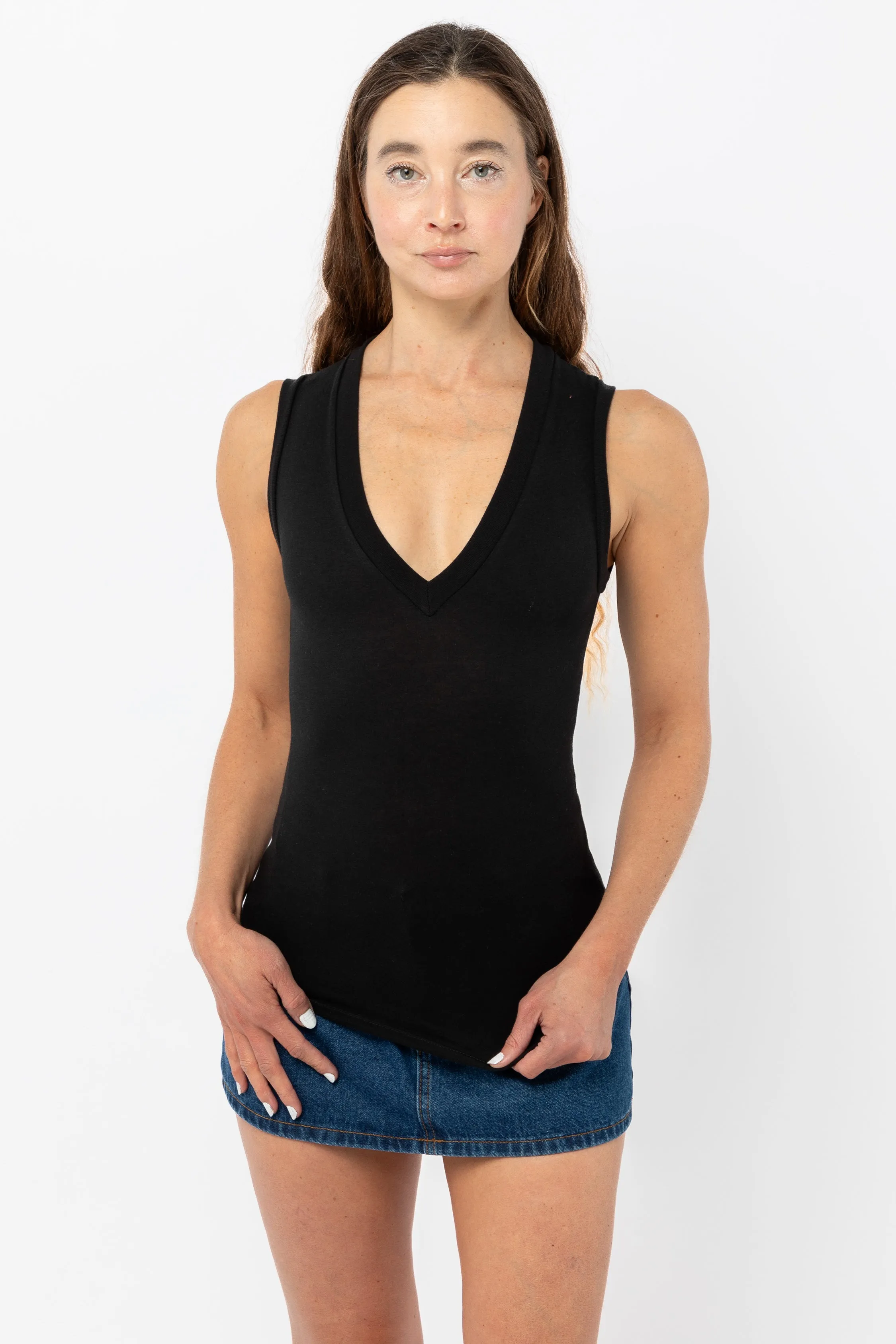 FF366 - Poly Cotton Sleeveless V Neck