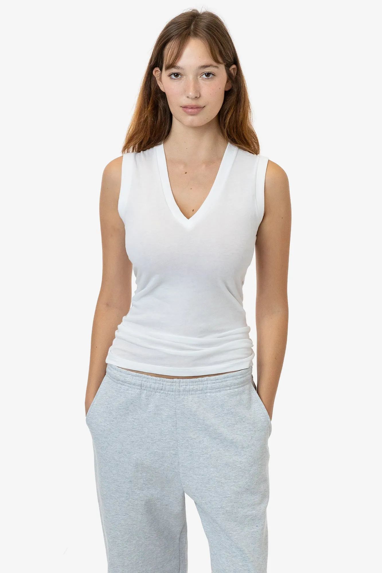FF366 - Poly Cotton Sleeveless V Neck