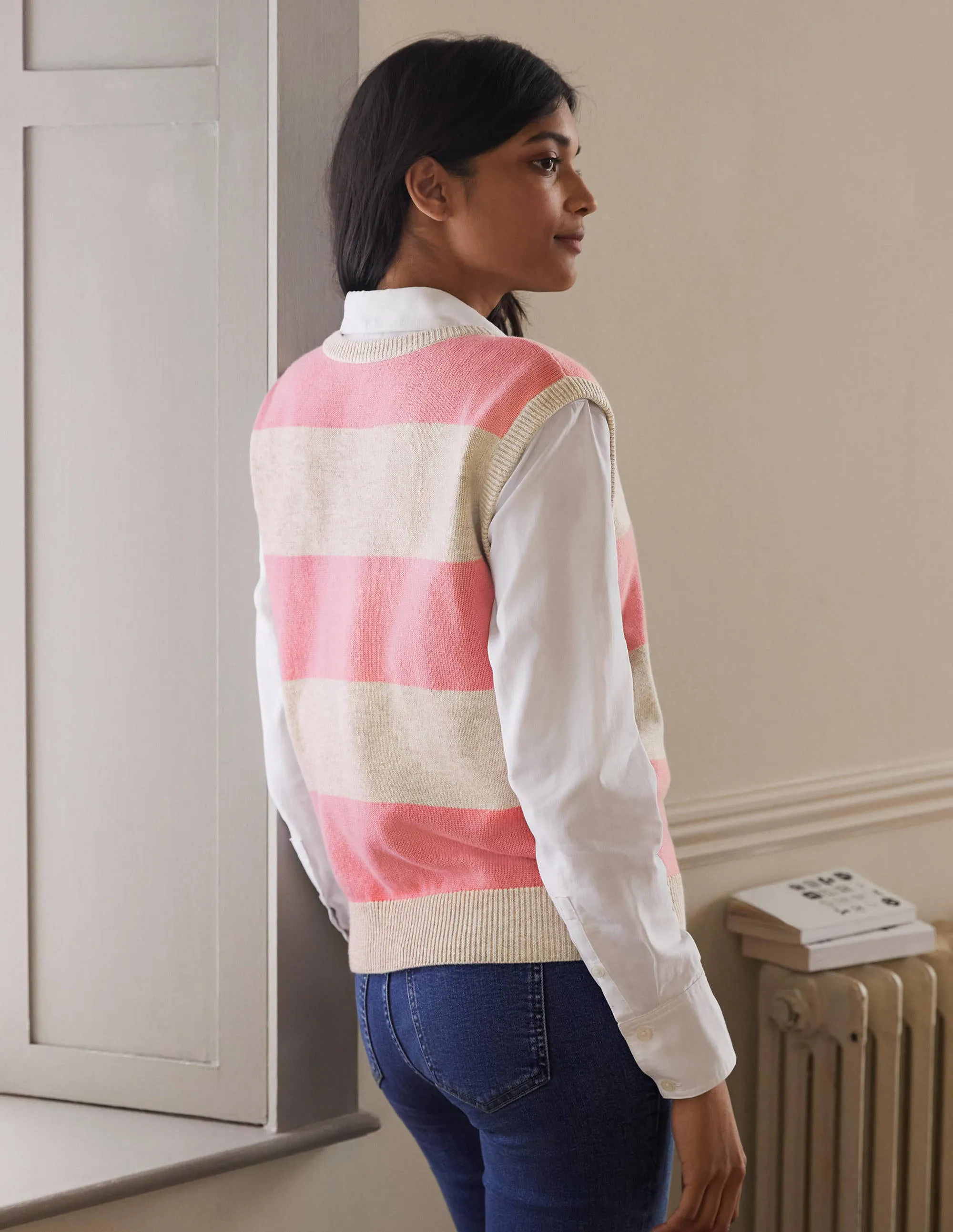 Fiona Tank-Chinchilla/Formica Pink Stripe