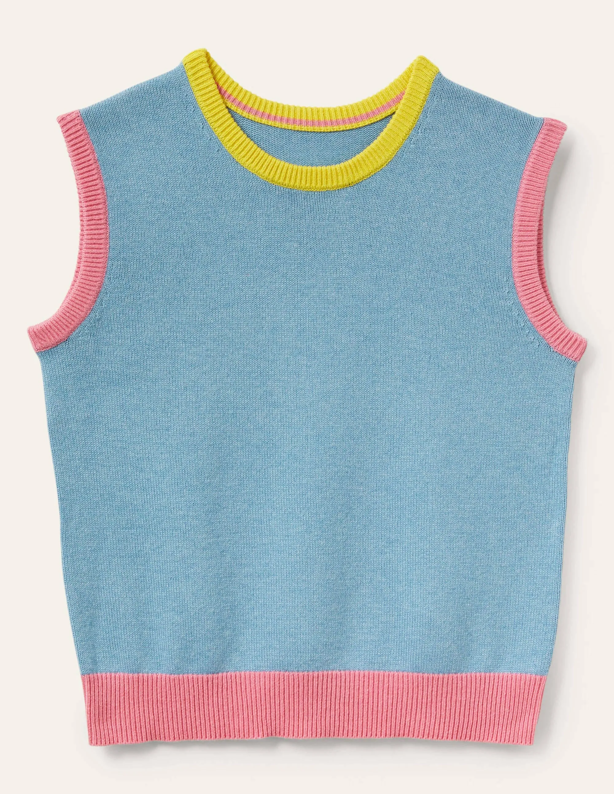 Fiona Tank-Dusty Blue Colourblock