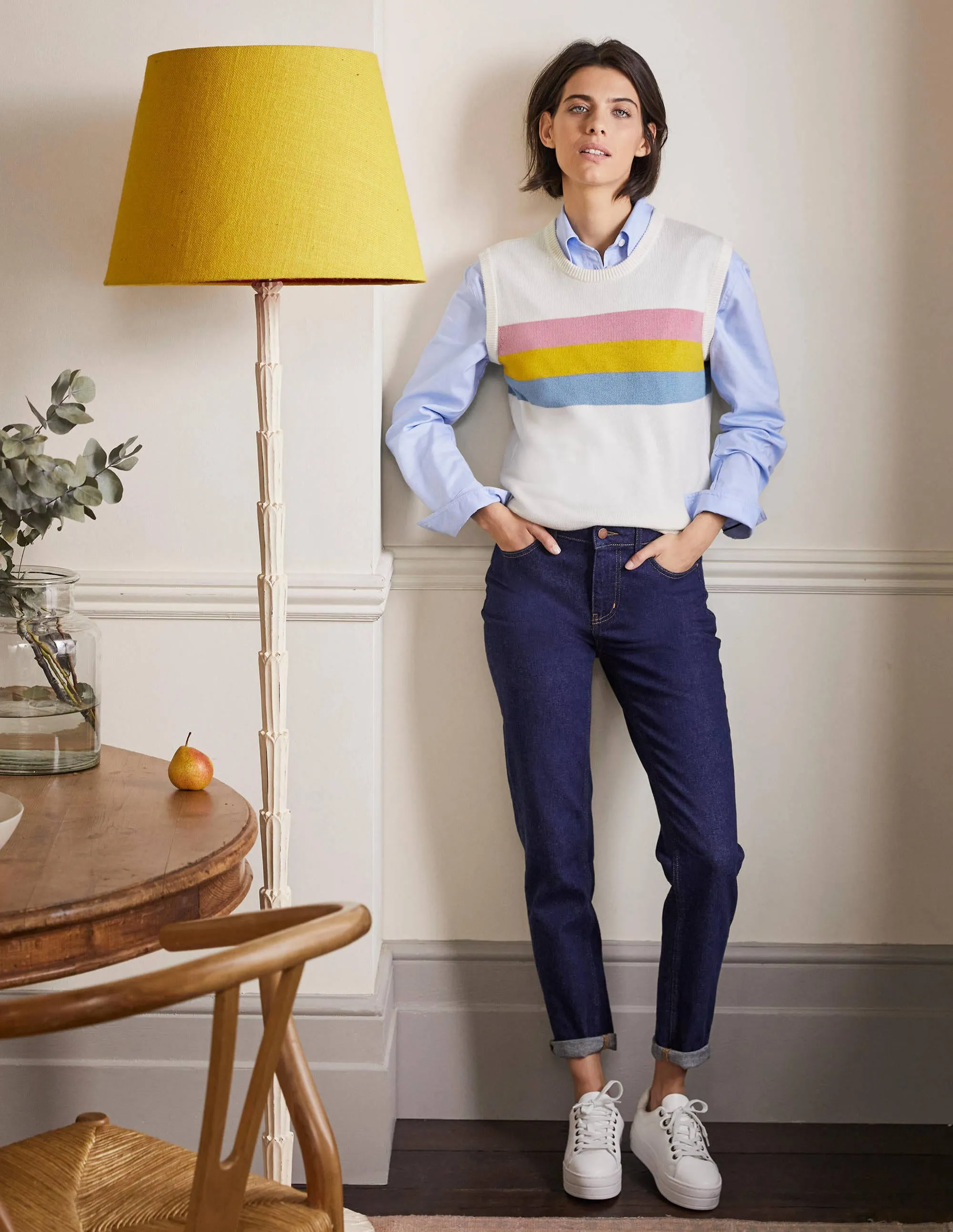 Fiona Tank-Ivory, Placement Stripe