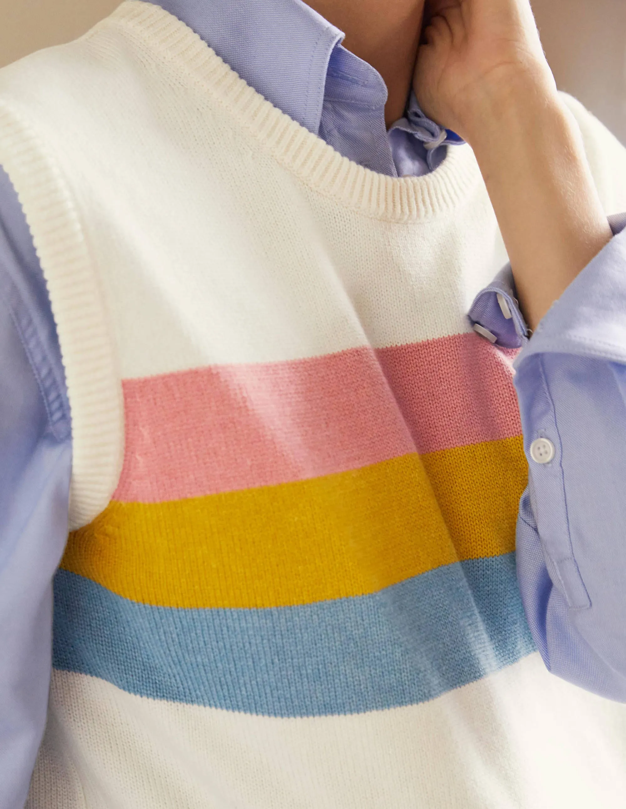 Fiona Tank-Ivory, Placement Stripe