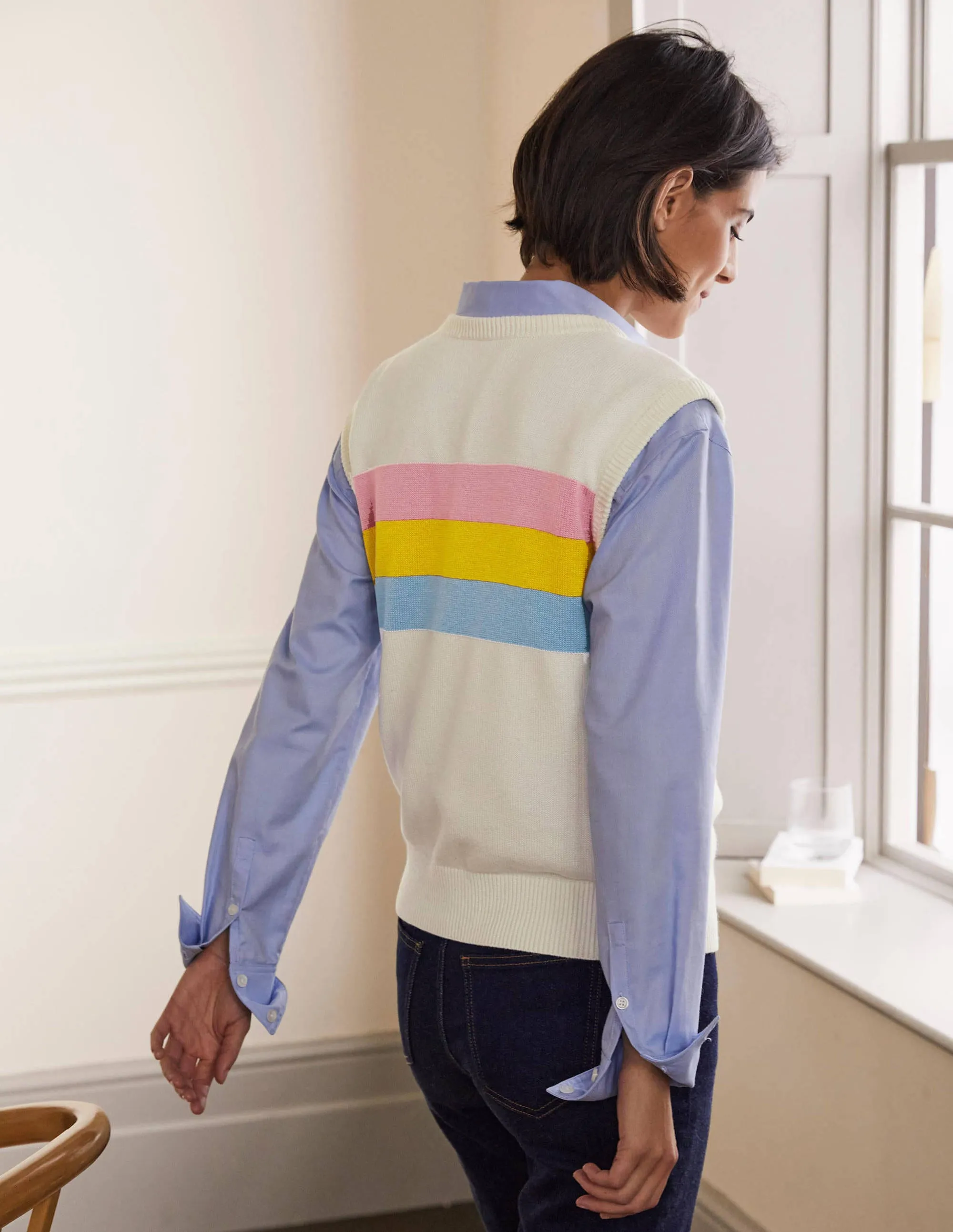 Fiona Tank-Ivory, Placement Stripe