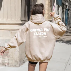 Gamma Phi Beta Tan Hoodie with Puff Design - Foxy Season