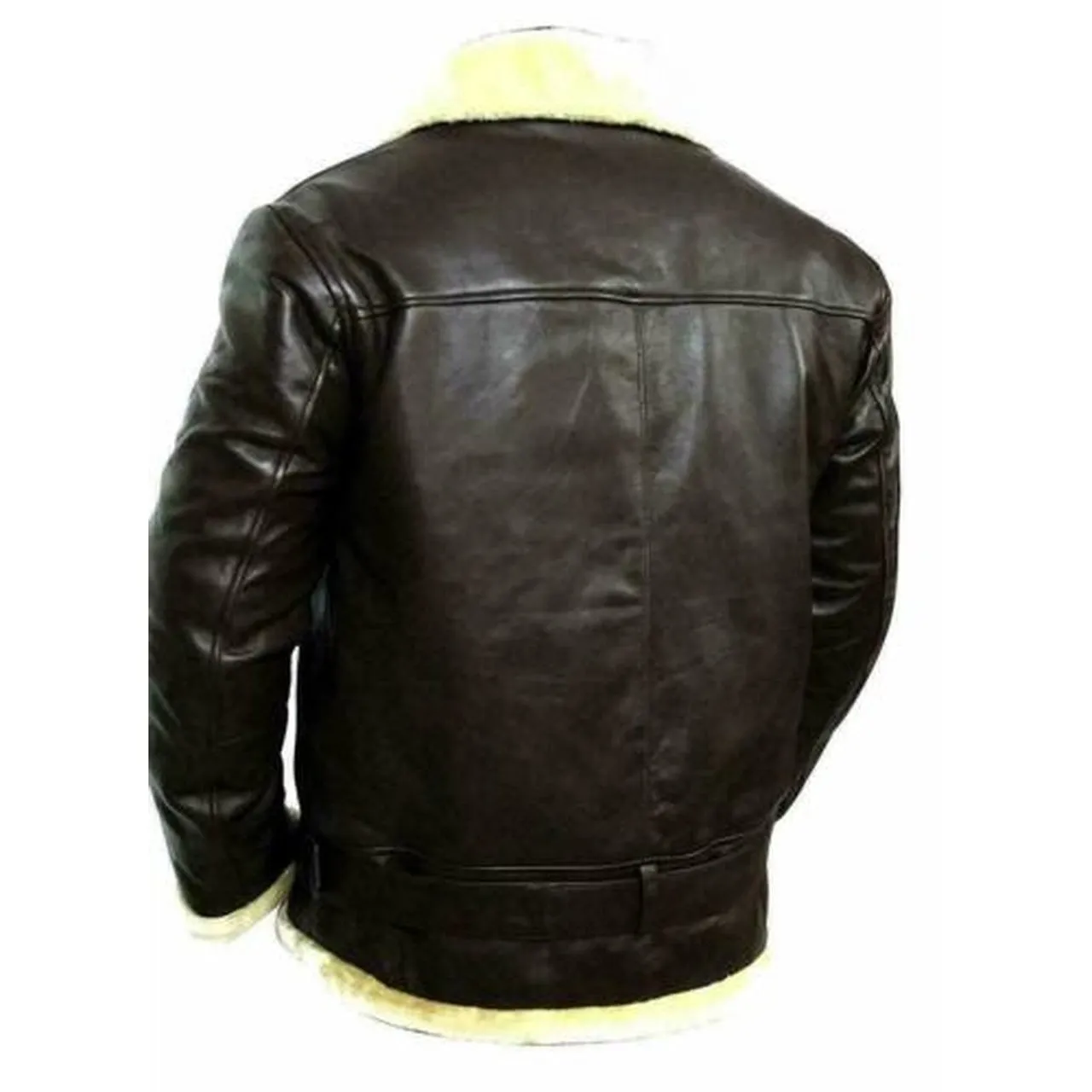 Genuine Aviator Bomber Leather Jacket with Fur