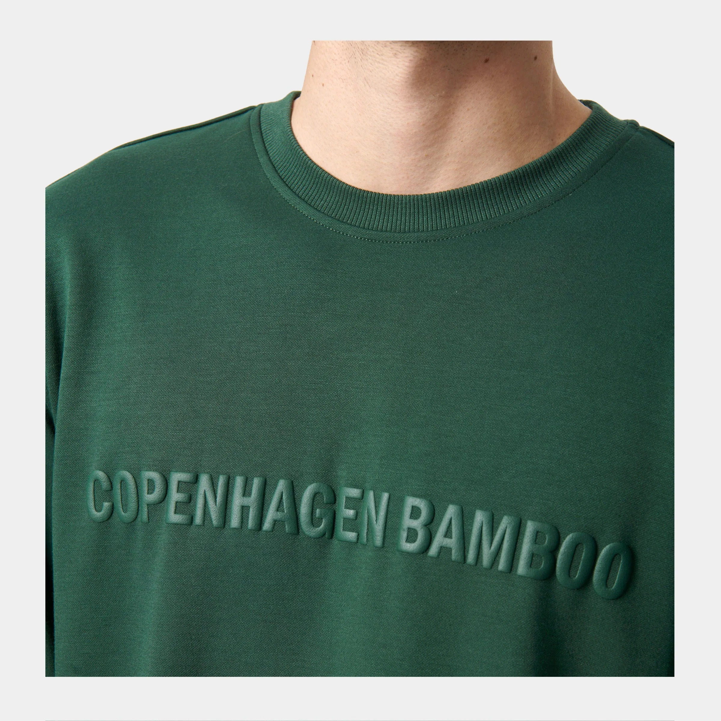 Grøn bambus sweatshirt med logo