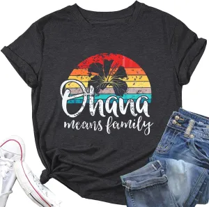 Hawaiian Shirts for Women Palm Trees Graphic Tees Summer Beach Vacation Tops Short Sleeve Casual Tshirt