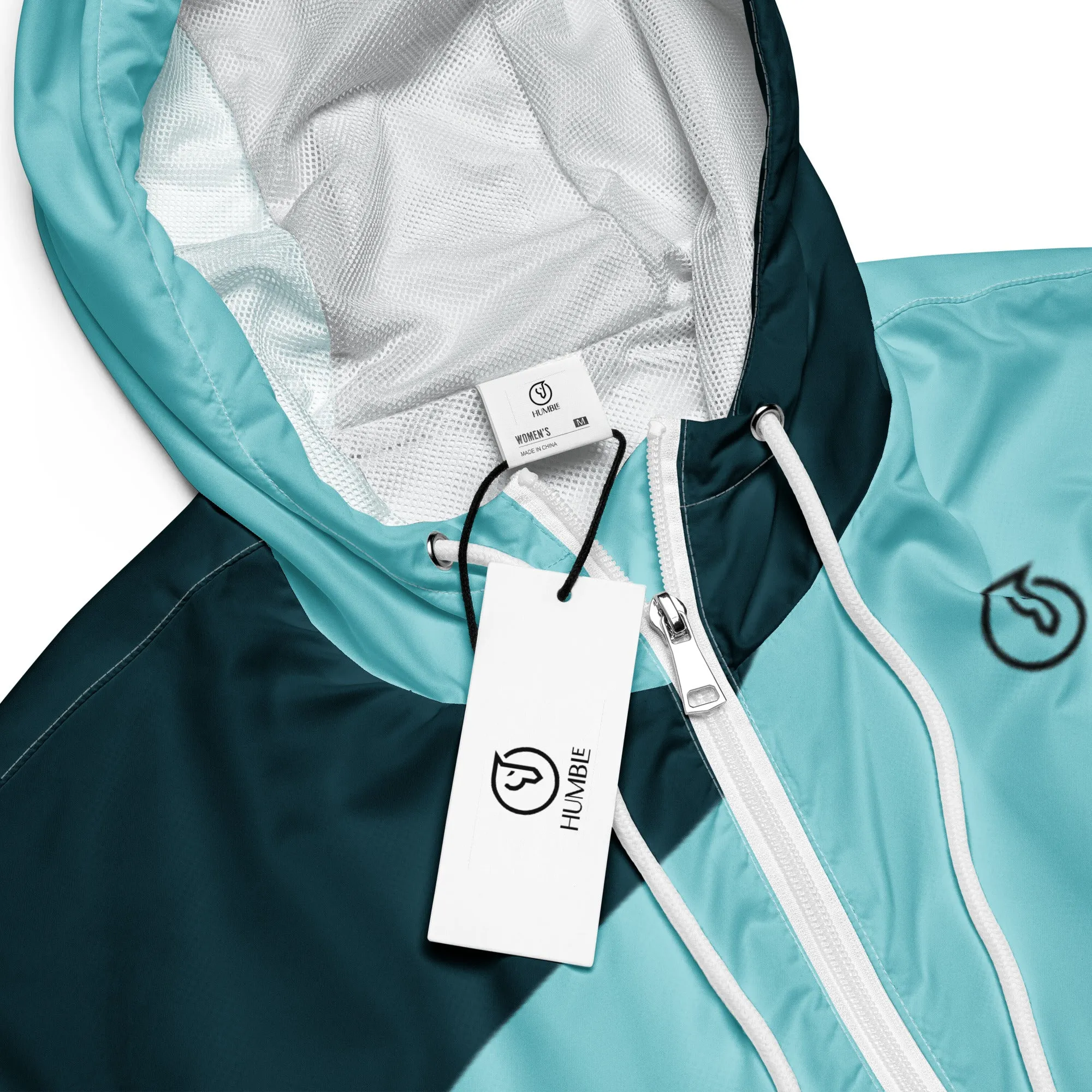 Humble Sportswear™ Women’s Aqua Blue Cropped Windbreaker